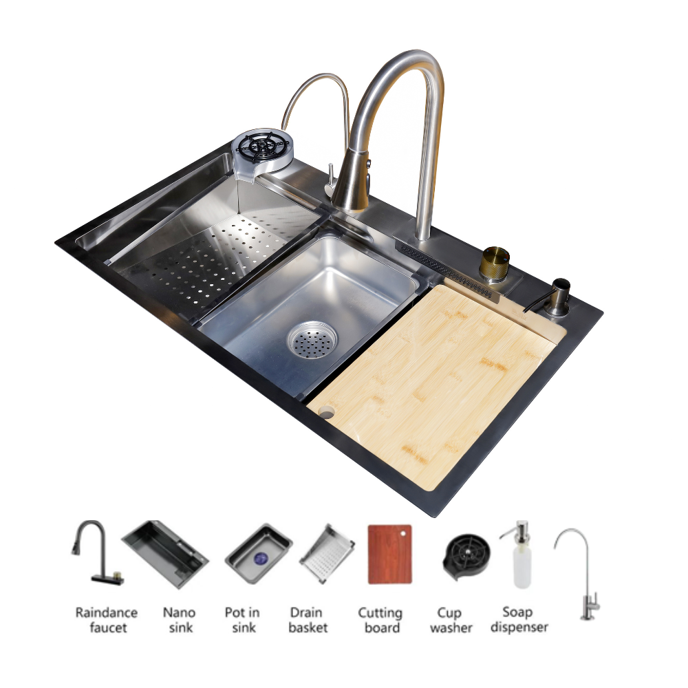 Purity kitchen sink PSM 850 ST / 85*48 cm with mixer, accessories and drain Chrome