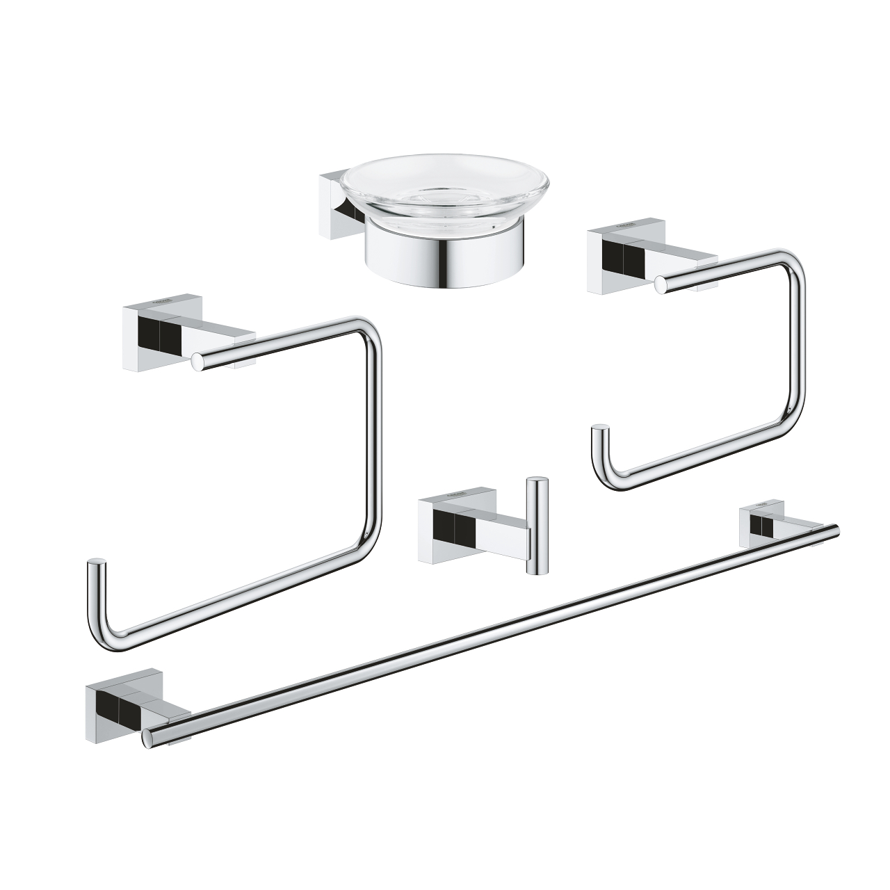 Grohe Essential Cube Accessory Set 5-in-1 Chrome 40758001