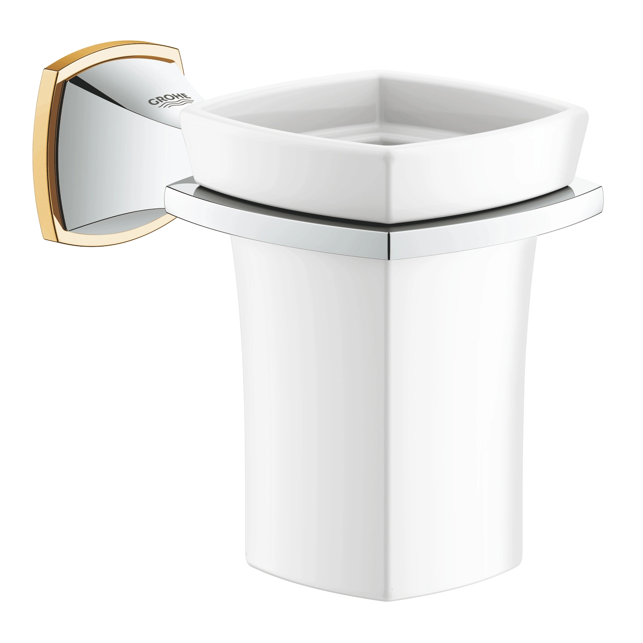 Grohe Grandera Crystal glass with holder ceramic Chrome x Gold 40626IG0