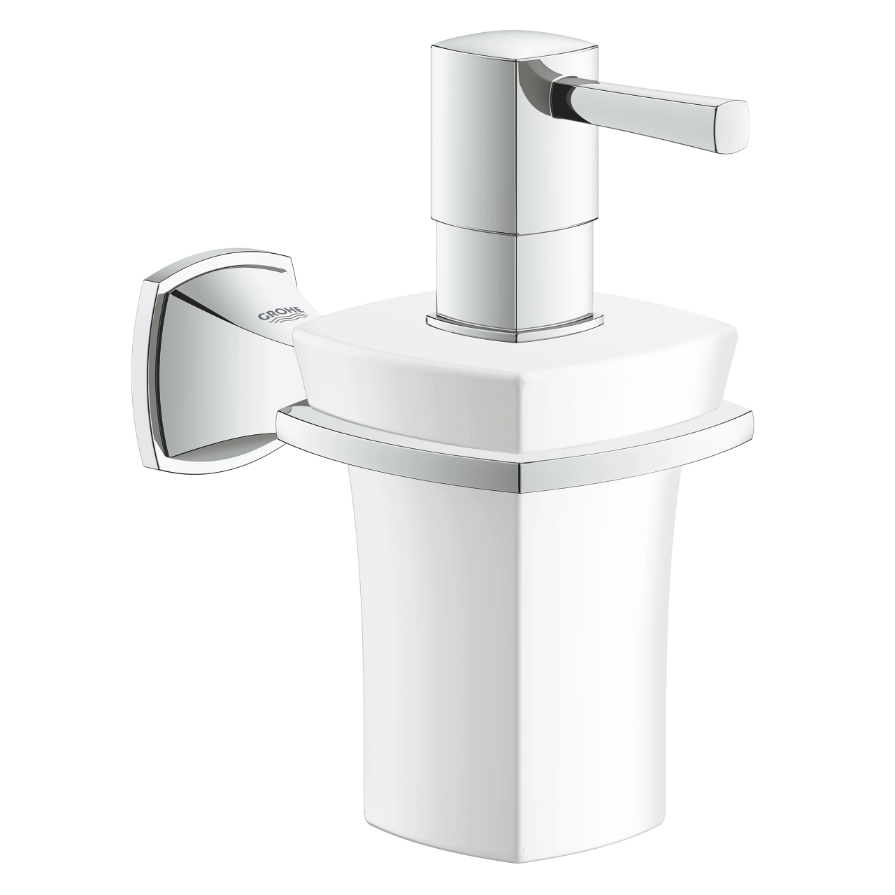 Grohe Grandera ceramic soap dispenser with holder - Chrome