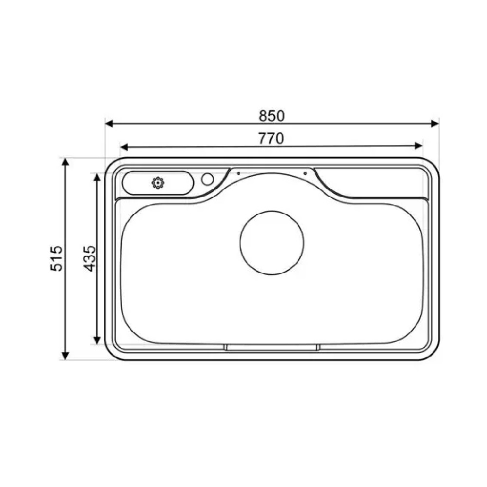 Asil Kitchen Sink AS 186 - 52.5 × 74.5 cm Flat 0.8 mm With Accessory And Drain Chrome