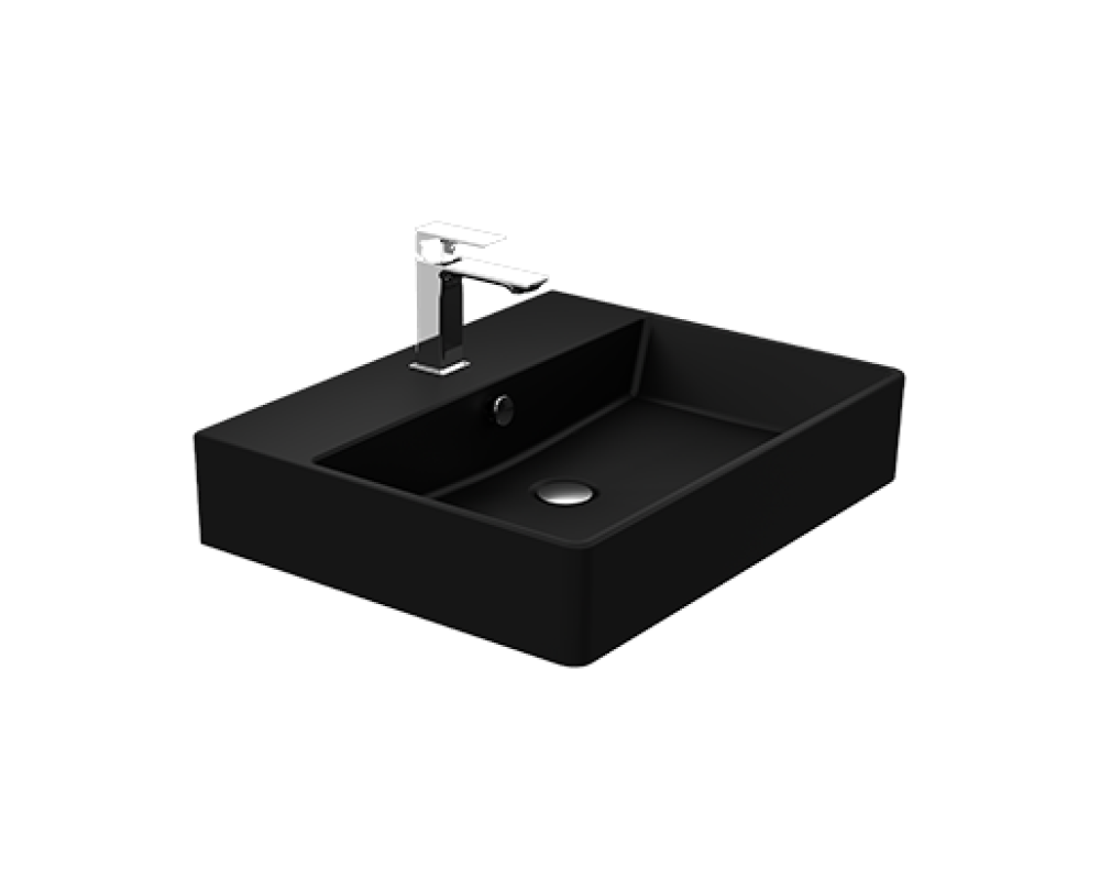 Sanipure Kepler Over Top Washbasin 47 × 60 cm Matte Black 0419600900