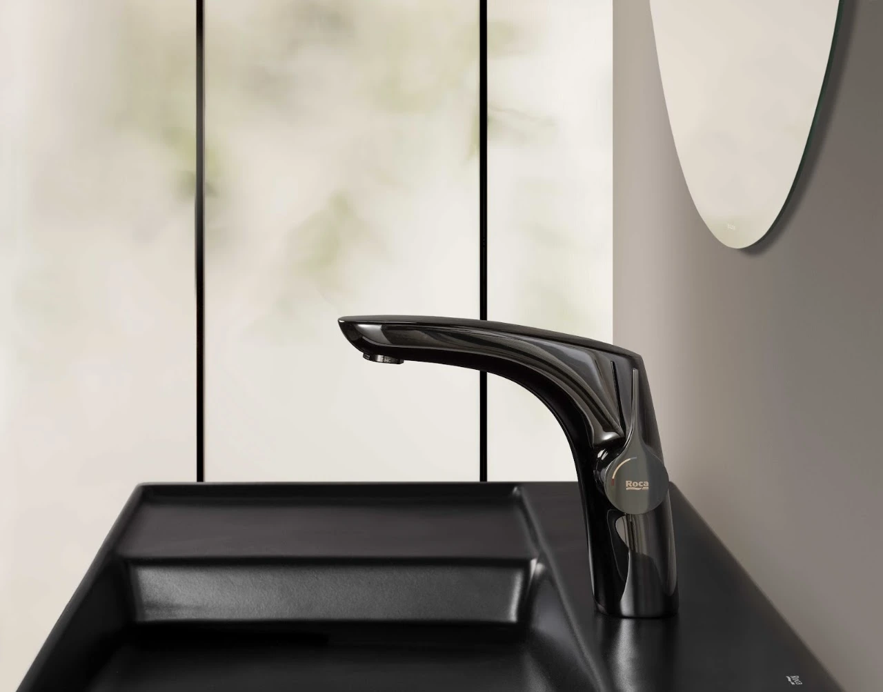 Roca Insignia Short Basin Mixer - Brushed Black