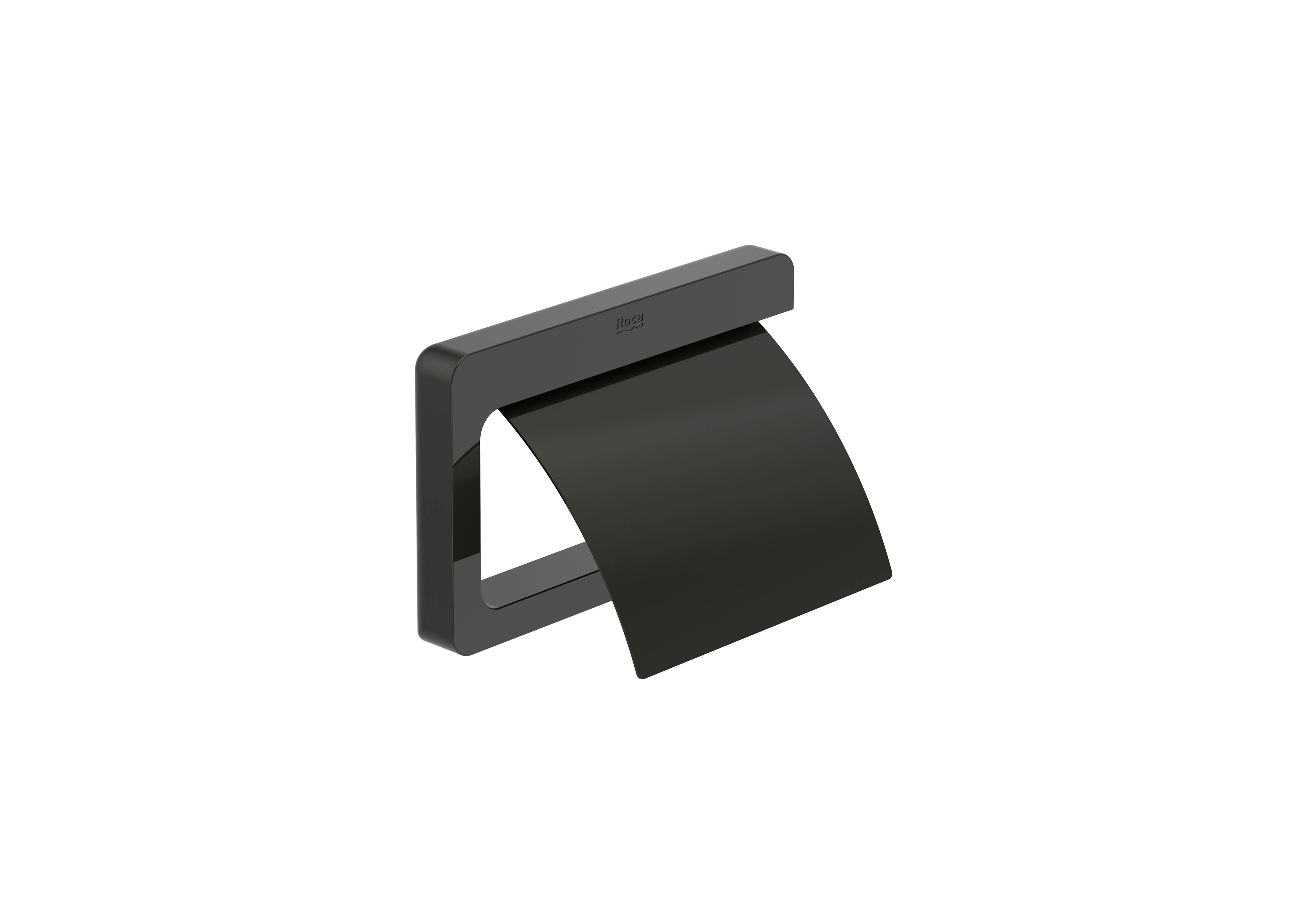Roca Tempo Toilet roll holder with cover - Brushed Black