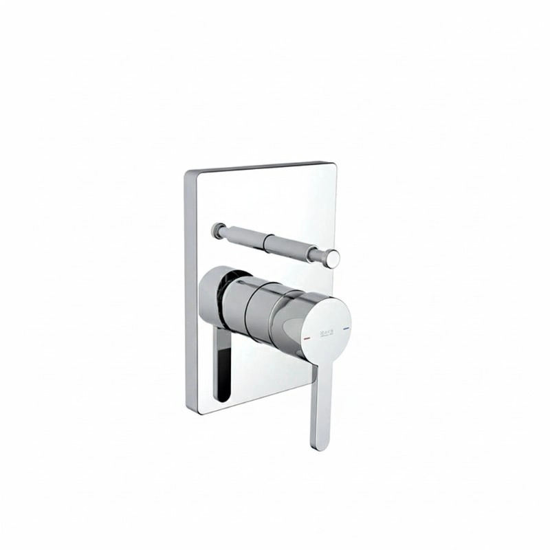 Roca Carelia Square Built-in bath-shower mixer with diverter including body Chrome A5A0C8AC0KG