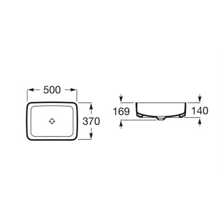 Roca Inspira Square Over countertop basin 37 × 50 cm Beige A327530650