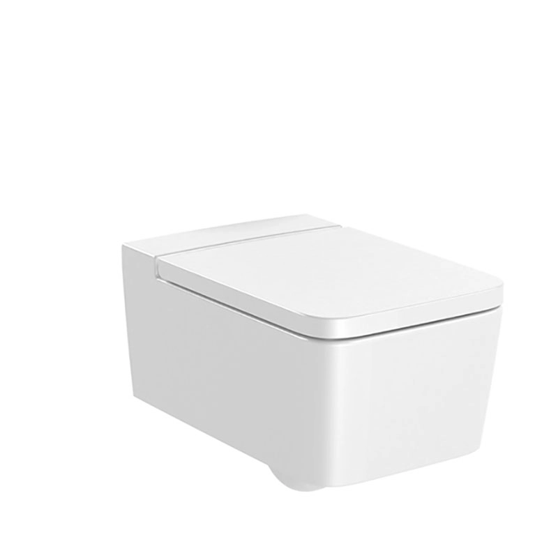 Roca Inspira SQUARE - Vitreous china Rimless wall-hung WC with horizontal outlet Matte White A34653E620