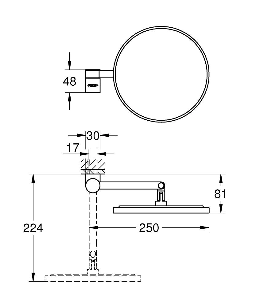 Grohe Selection Shaving Mirror - Matte Rose Gold