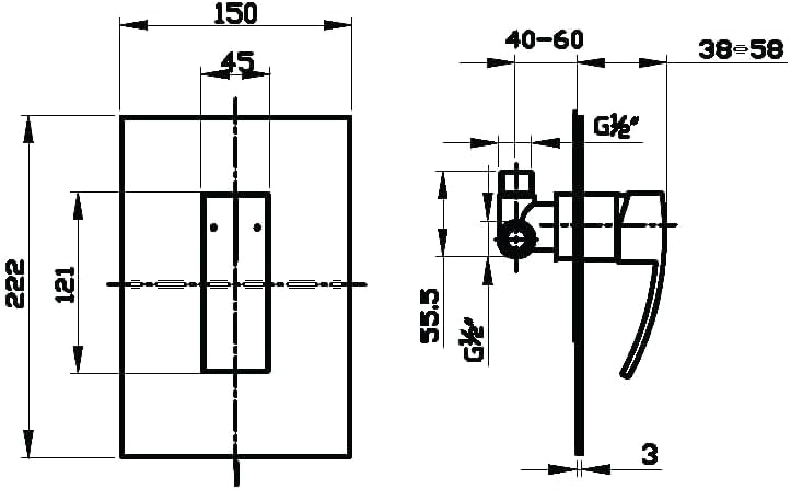 Sarrdesign Scala Burial Mixer Body with Diverter Chrome SD 3225CP
