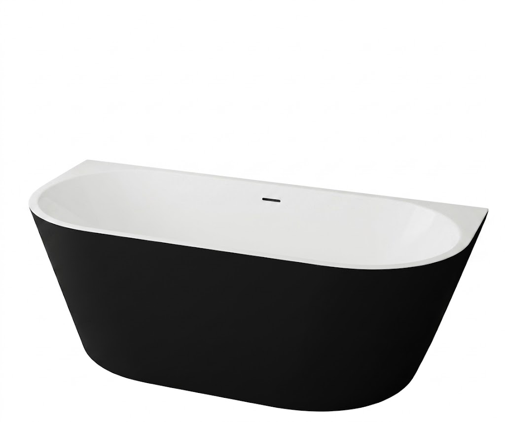 Kevano Island Seamless Bathtub 75 × 170 cm With Drain - Black
