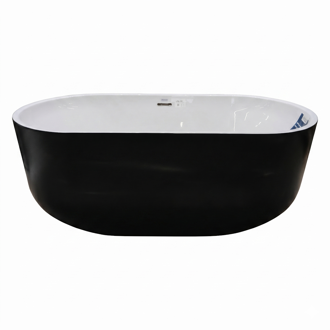 Kevano Lagon Seamless Bathtub 80 × 170 cm Black With Drain