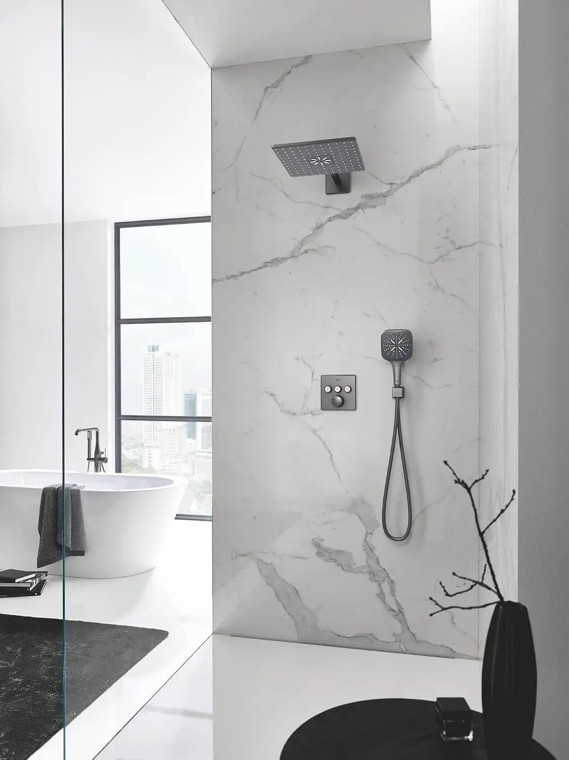 Grohe Grohtherm SmartControl Safety mixer for concealed installation with 3 valves - Brushed Hard Graphite