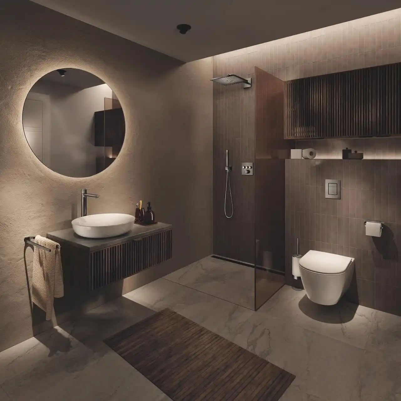 Grohe Grohtherm SmartControl Safety mixer for concealed installation with 3 valves - Brushed Hard Graphite