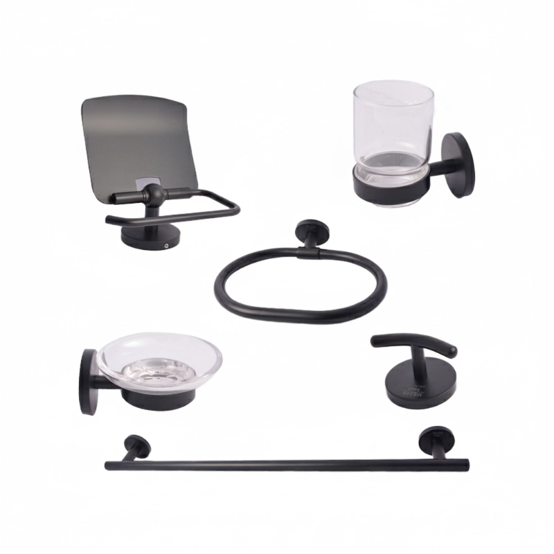 KLUDI RAK CALIBER bathroom accessories set (6 pcs) - Matte Black