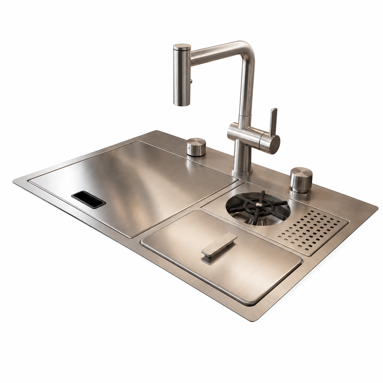 Beroia Smart Kitchen Sink 42 x 60 cm EW 6042X with Mixer, Accessories and Drain Chrome