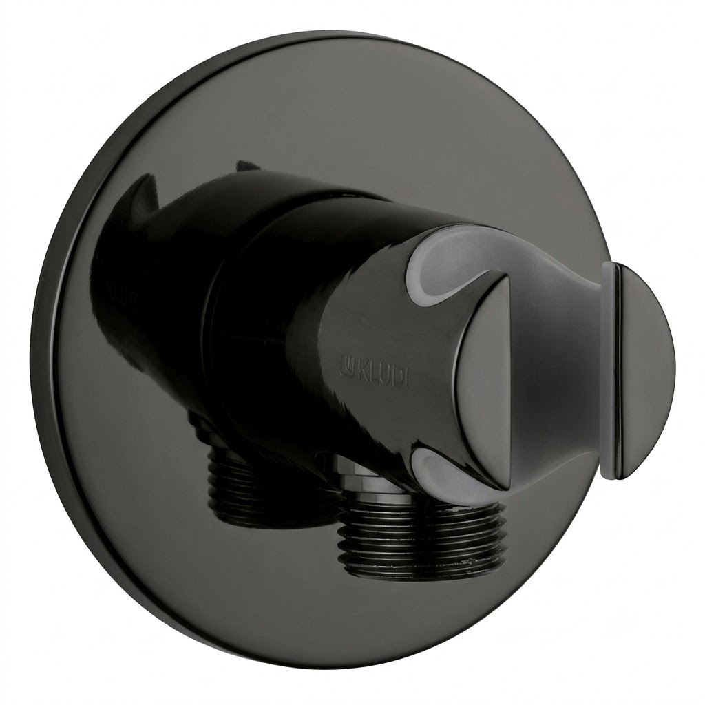 KLUDI RAK Concealed shower Outlet with Circular Hook - Glossy Black