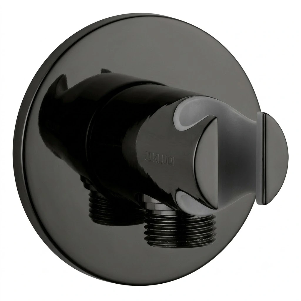 KLUDI RAK Concealed shower Outlet with Circular Hook - Glossy Black