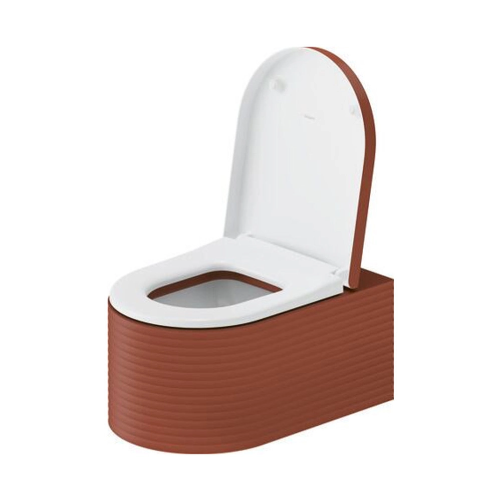 Duravit Millio Wall-hanging toilet Matte Cinnamon Red, Ribbed 250549FC75