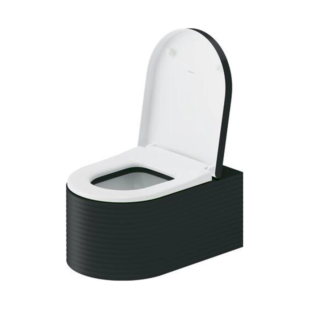 Duravit Millio Wall-hanging toilet Matte Black, Ribbed 250549FE75