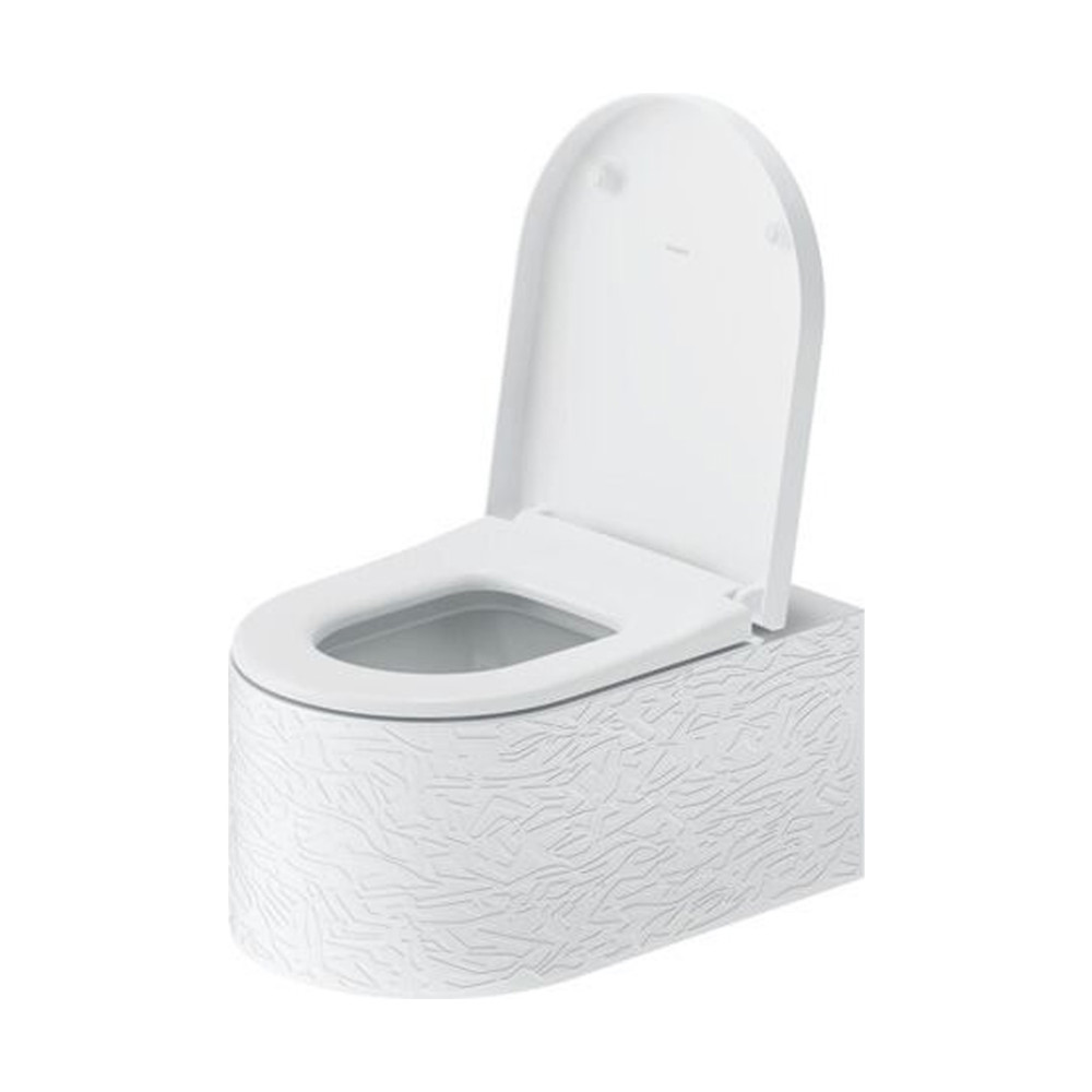 Duravit Millio Wall-hanging toilet Matte White, Engraved 250649FF75