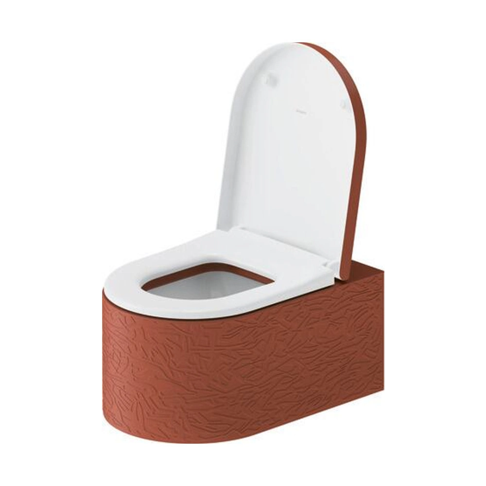 Duravit Millio Wall-hanging toilet Matte Cinnamon Red, Engraved 250649FC75