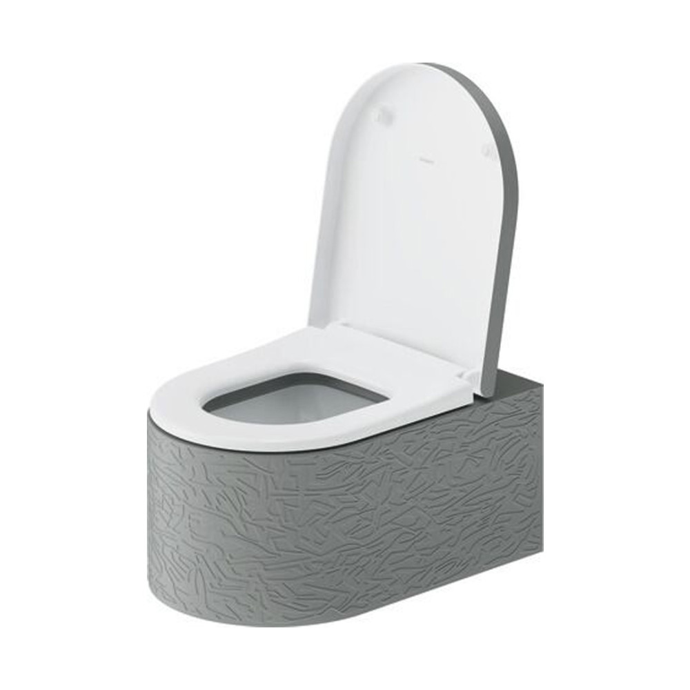 Duravit Millio Wall-hanging toilet Matte Gray, Engraved 250649FD75