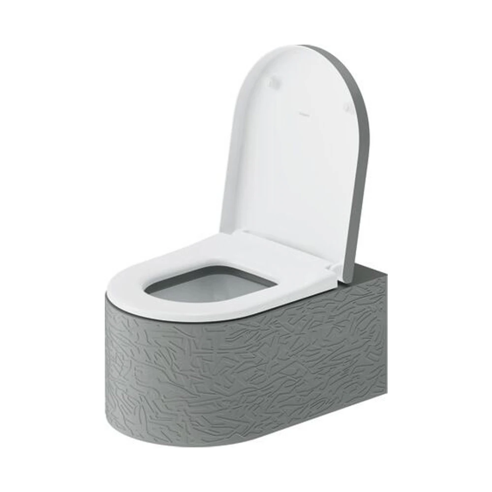 Duravit Millio Wall-hanging toilet Matte Gray, Engraved 250649FD75
