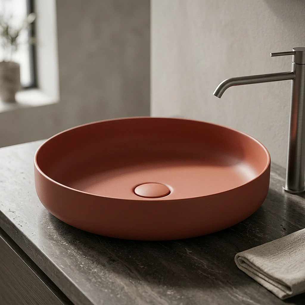 Duravit Vitrium Over-Counter Washbasin Matt Cinnamon Red, 46 cm 266146HC79
