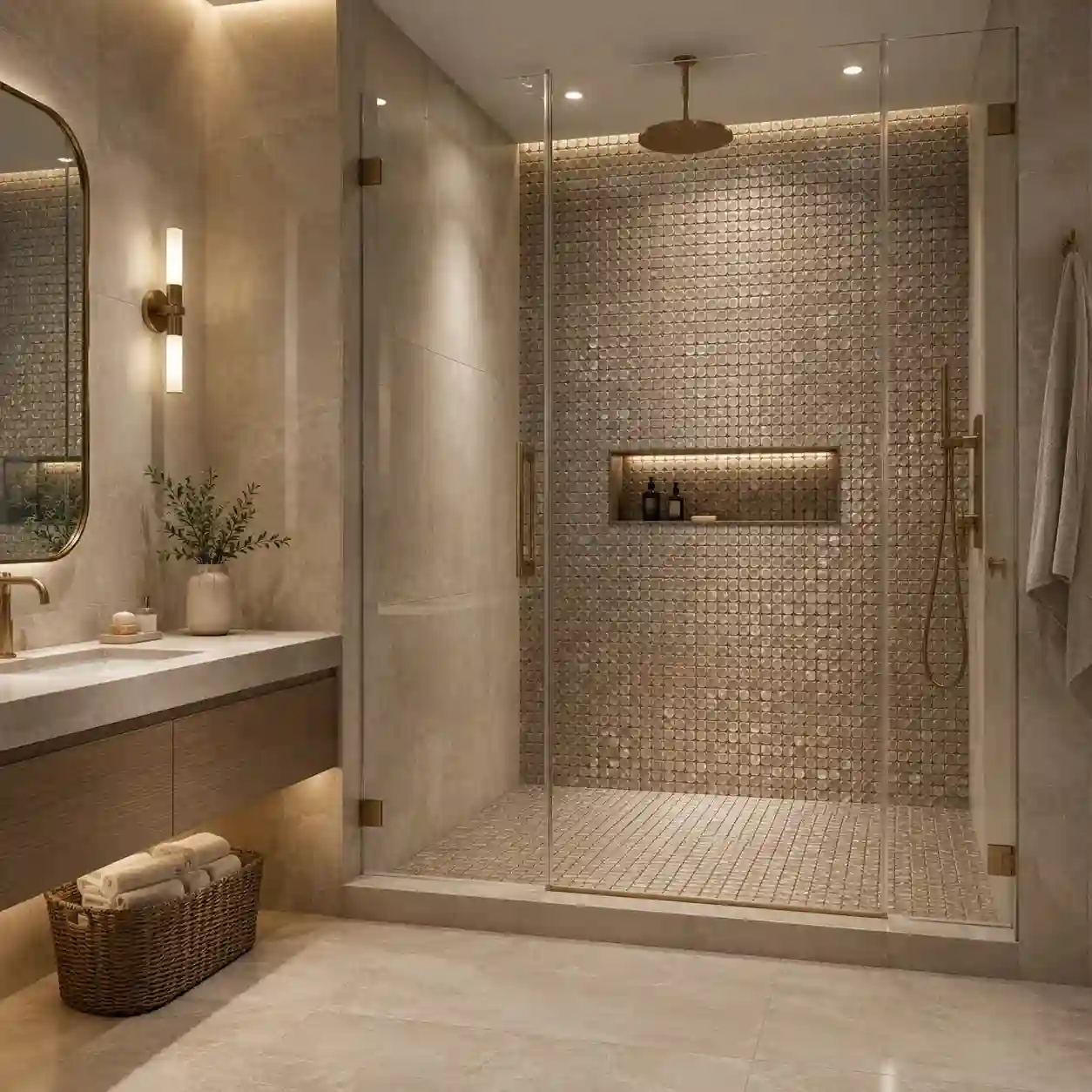 Beroia Chinese Sheet Paris 206 Mosaic 30 × 30 cm - Rose Gold