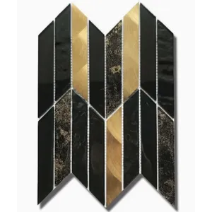 بيرويا شيت صينى 101 QA ح موزاييك 26 × 33.5 سم جولد × اسود