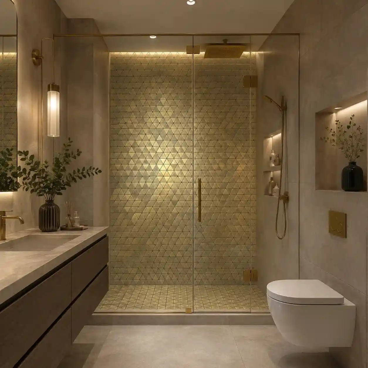 Beroia Chinese Sheet LA 201 Mosaic 29.5 × 30.5 cm - Gold