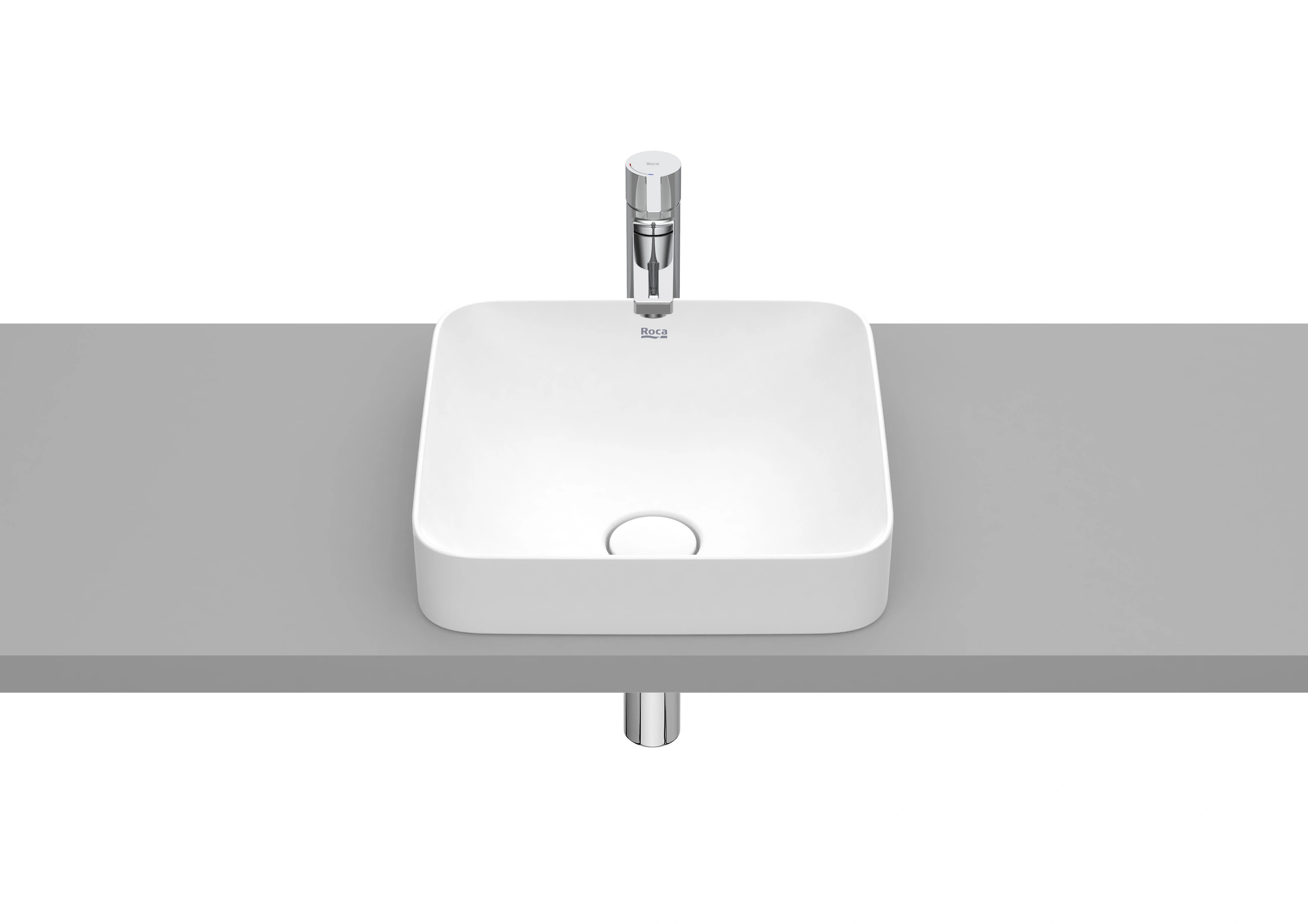 Roca Inspira Square In countertop basin 37 × 37 cm Matte White A32753R620