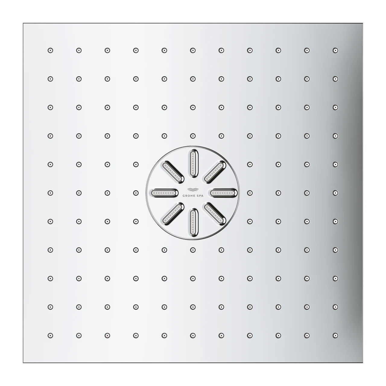 GROHE SPA AQUA Duo Concealed Ceiling Shower Head, 2- System ,Including Body, Square 33.4 cm, Chrome – 26733000