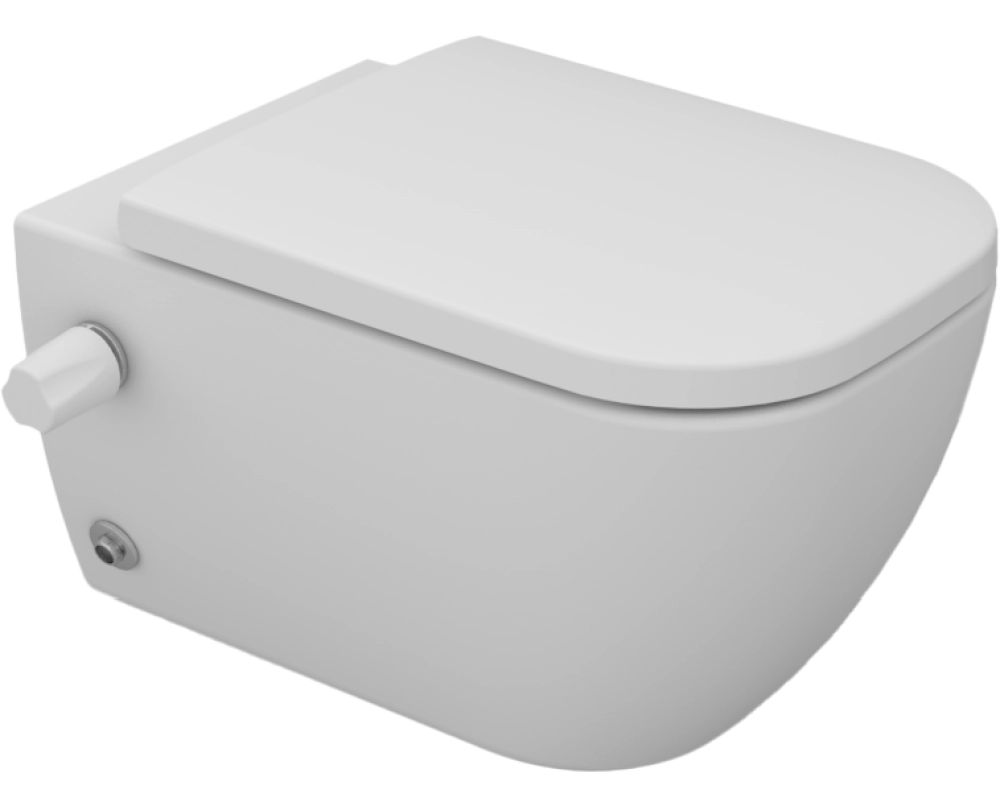 Sanipure Magnus Wall-hanging toilet Seat White 2508490078