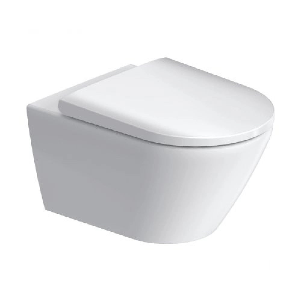 Duravit D-Neo Wall-hanging toilet White, Rimless, with valve 2577490078