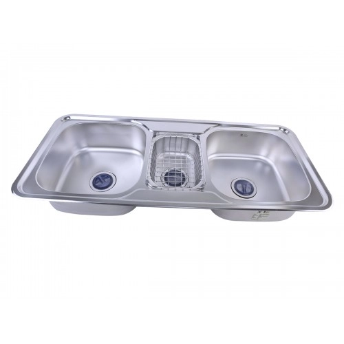 Purity kitchen sink HS 110D | 110 * 48 cm with accessories and drain Chrome