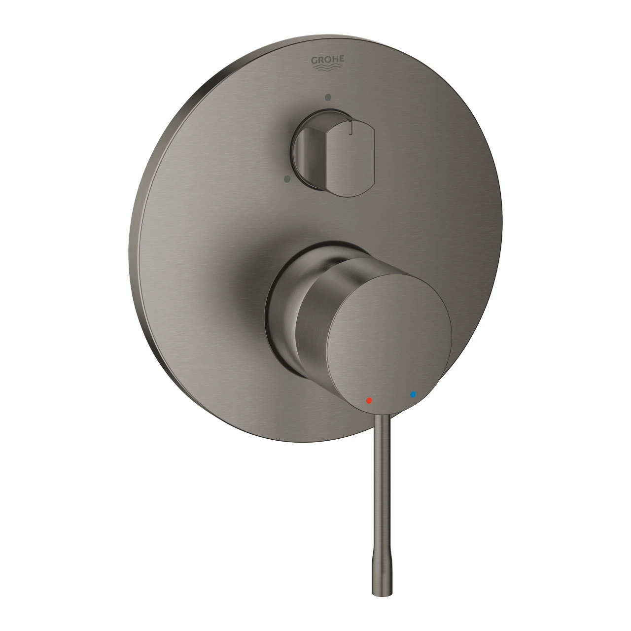 Grohe Essence Concealed Bathtub Mixer Plate with 3 Way Diverter Circular - Brushed Hard Graphite