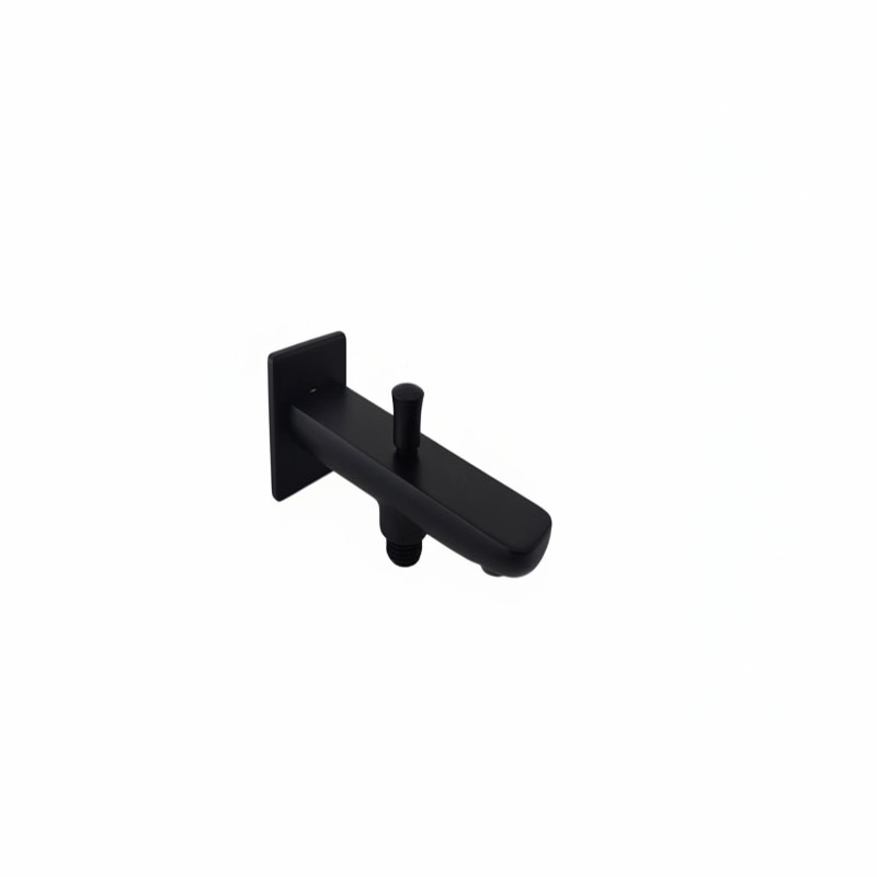 Lutz Built-in Bath spout Round with Diverter - Matte Black