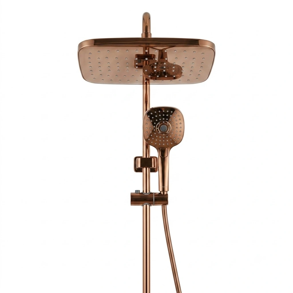Sardesign Danub shower set 3 systems rectangular 2×1 - Glossy Rose Gold