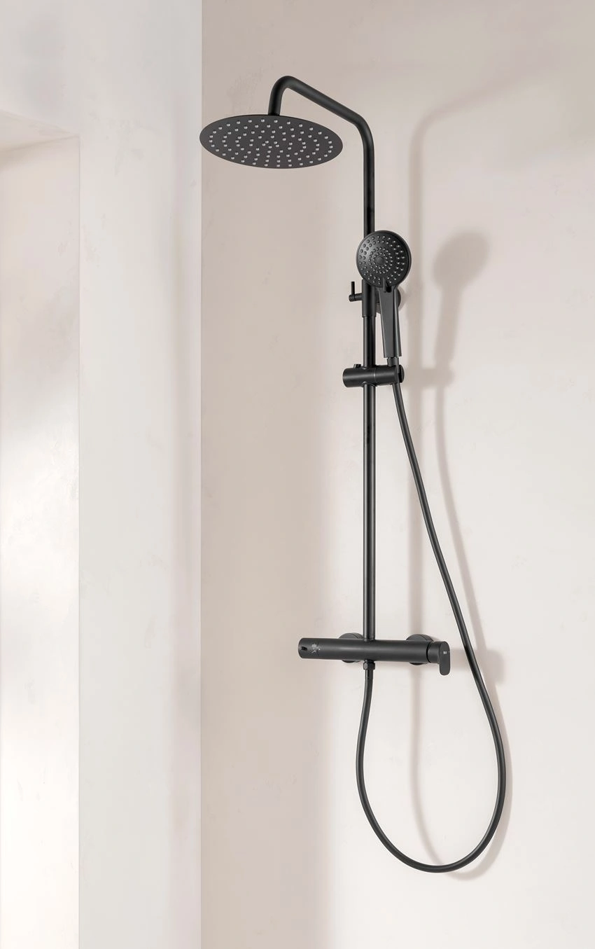 Roca Vega Plus Round Shower Set with Mixer, 2 × 1 Matte Black A5A9A6ENB0