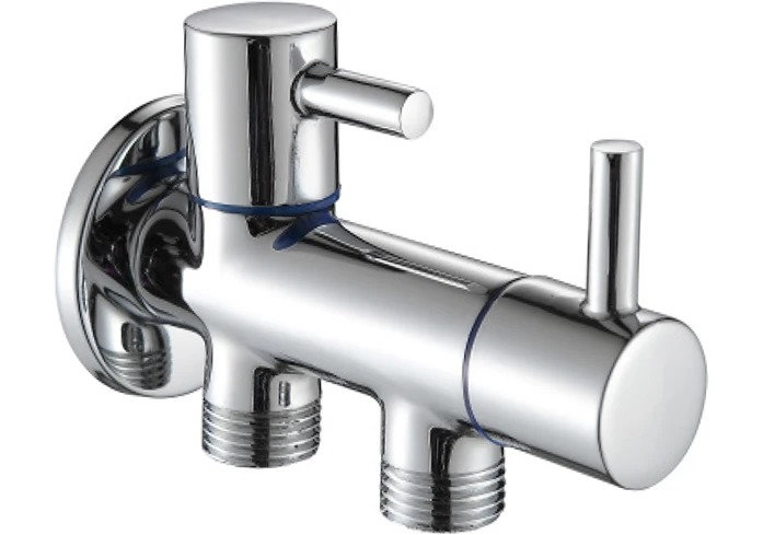 2-Way Angle Valve Kludi RAK Standard Dual Outlet (Made in UAE) Chrome RAK 12019