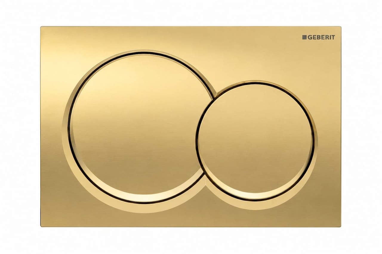 Geberit Alpha01 actuator plate, round brass 115035QE1