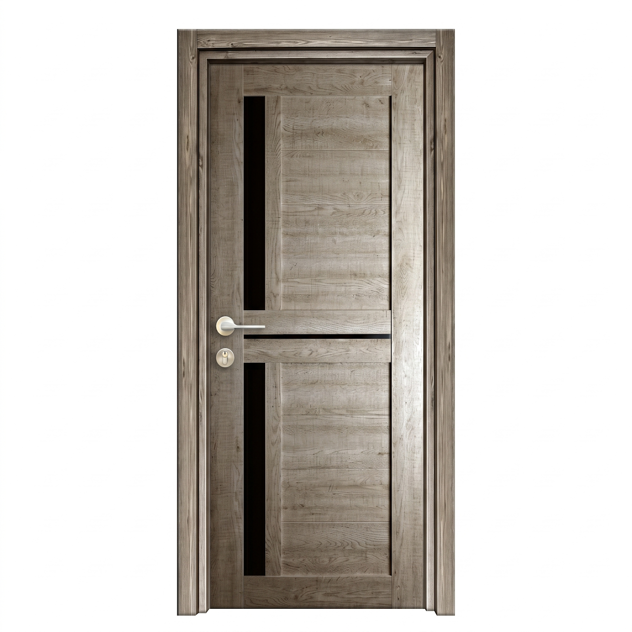 ELW Bathroom Door 80 × 215 cm Brown 212 with Accessories UK 907