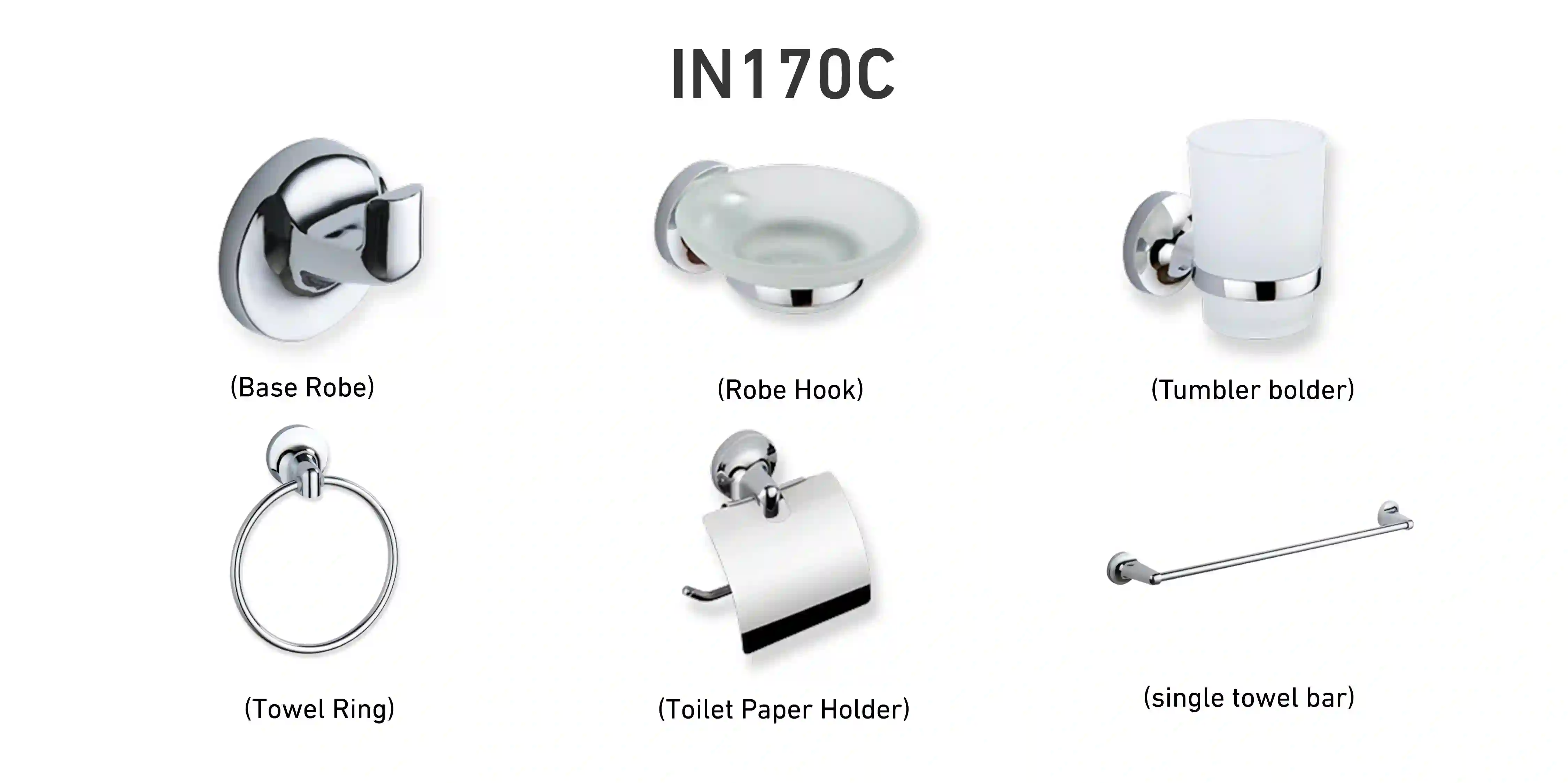 Infinity accessories, Set of 6 Chrome Pieces IN 170B ECO