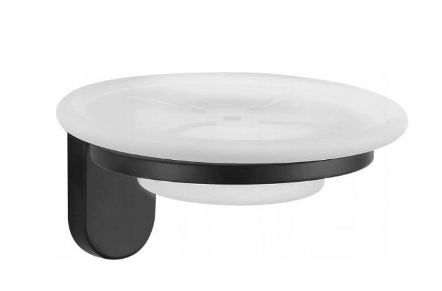 Infinity Accessory Soap dish With holder, Black Matte IN 2839