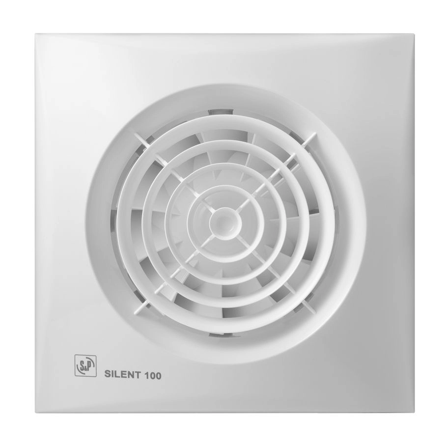 S&P Silent Fans Bathroom Exhaust Fan 16W 5" Outlet 180 m³/h 18×18 cm White 200 Spanish