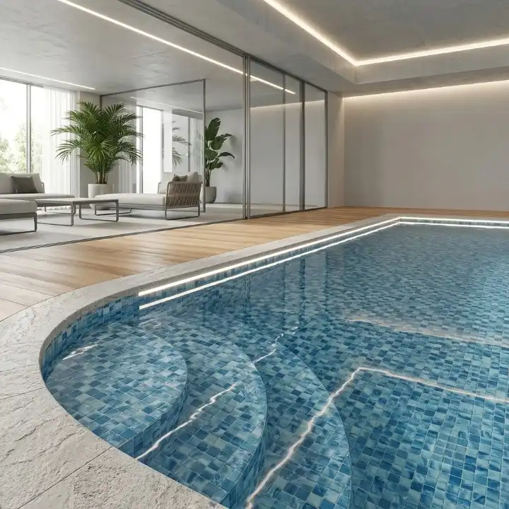 Euro Arab Spanish Sheet Balin DOT Swimming Pool Mosaic 31.5 × 46 cm - Light Blue 2.0286