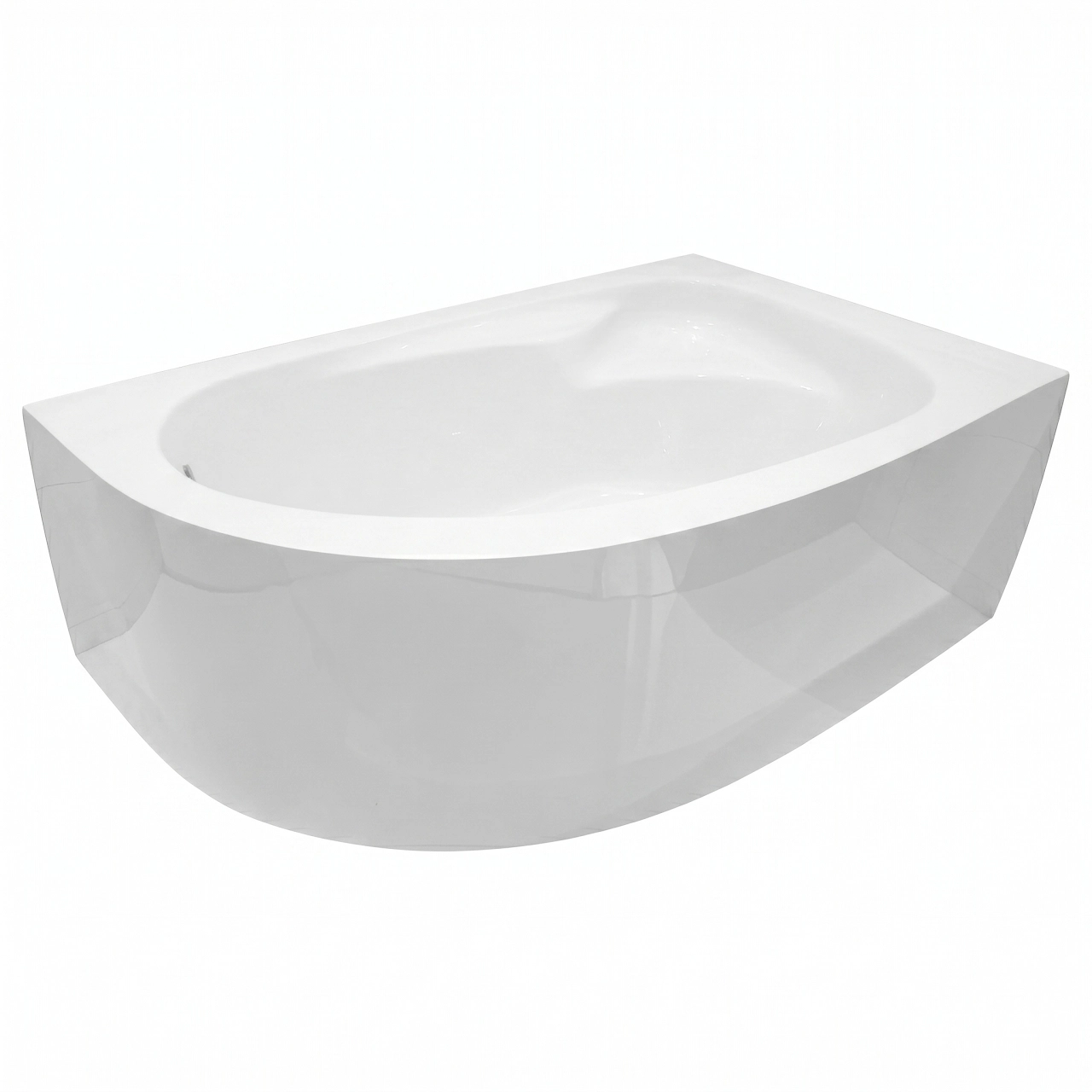 Seamless Bathtub Rovety Banana Surf Right 90 × 160 cm with Waste - White