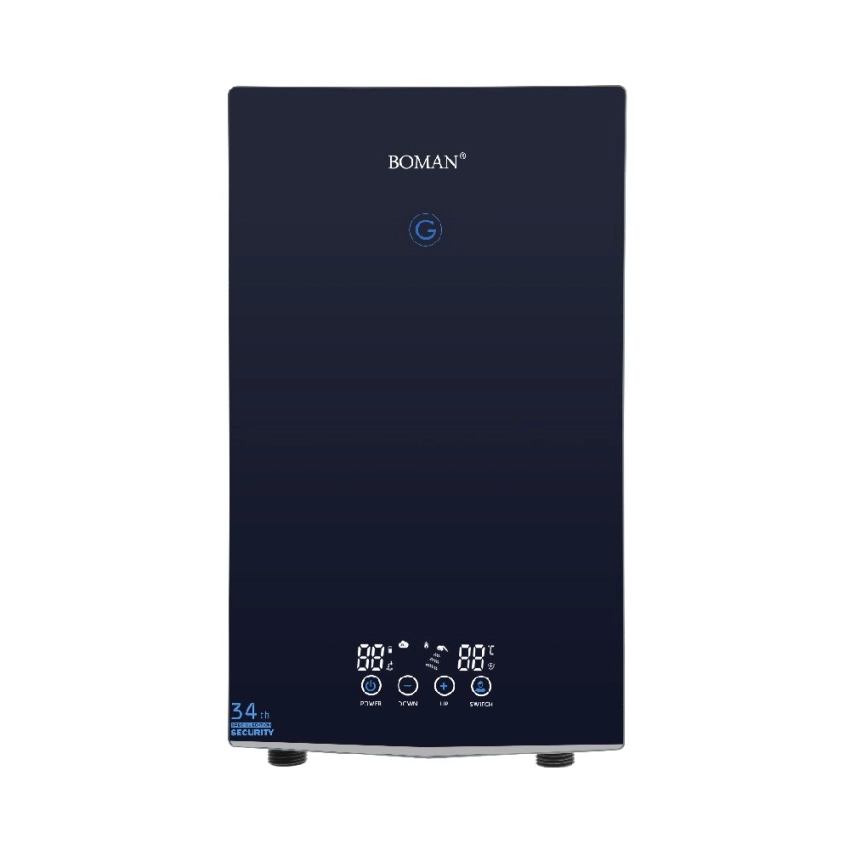Boman 12kW Instant Electric Water Heater, Digital Touch, 1 Phase, WZL 13 - Black