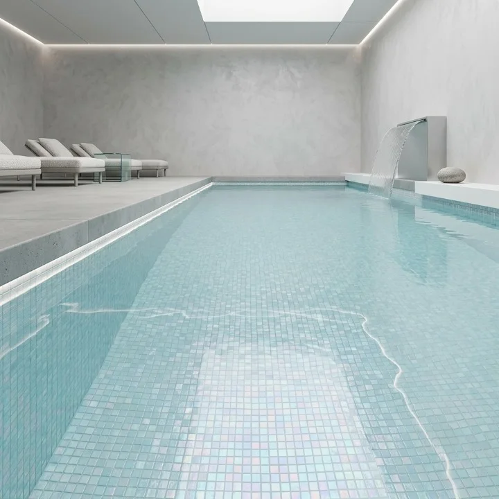 Euro Arab Spanish Sheet Pearl 201 DOT Swimming Pool Mosaic 31.5 × 46 cm - Light Blue 2.0286